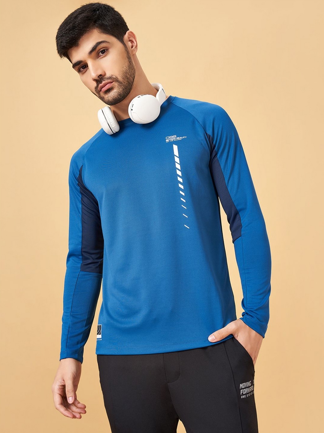 

Ajile by Pantaloons Men Graphic Printed Round Neck Slim Fit T-Shirt, Blue