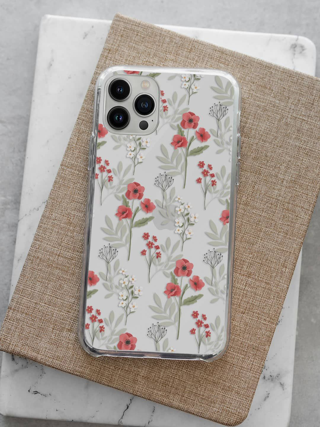 

macmerise Floral Printed iPhone 13 Pro Max Back Case Mobile Accessories, White