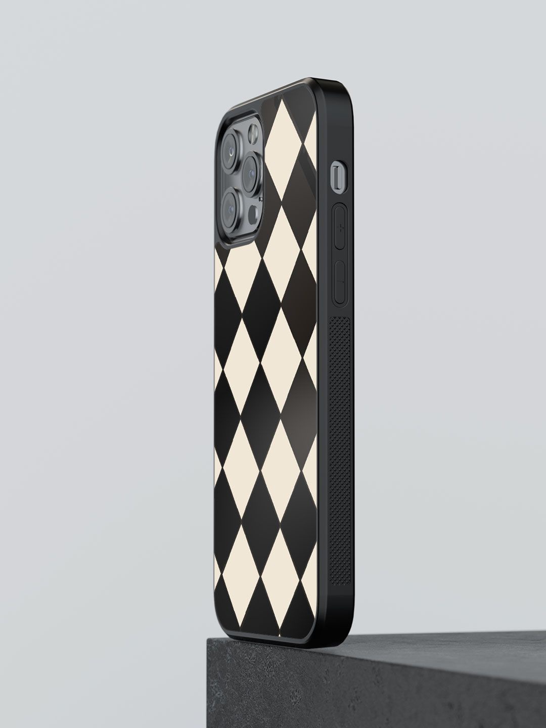 

macmerise Geometric Printed iPhone 13 Pro Max Back Case Mobile Accessories, Black