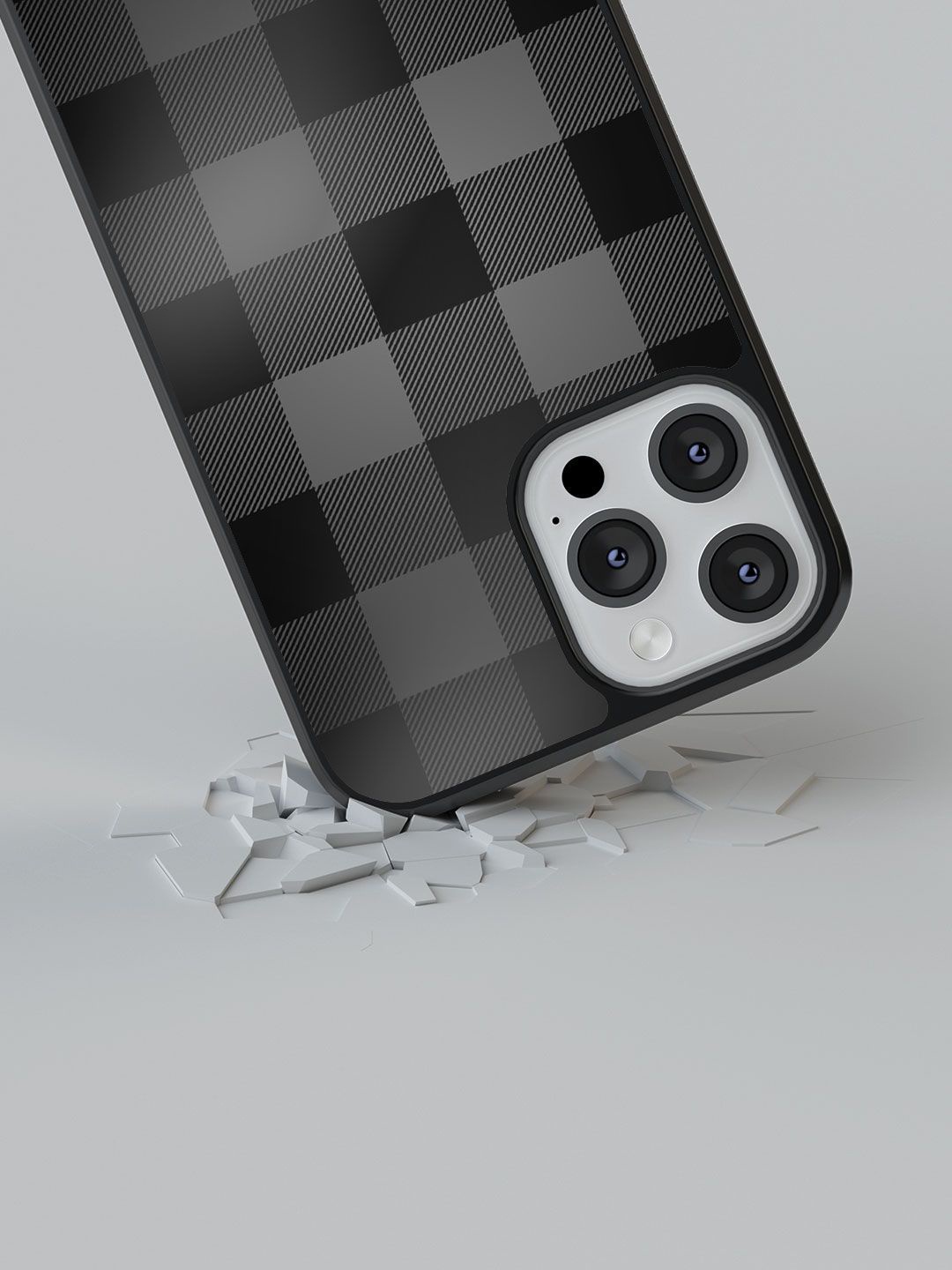 

macmerise Geometric Printed iPhone 13 Pro Max Back Case Mobile Accessories, Grey