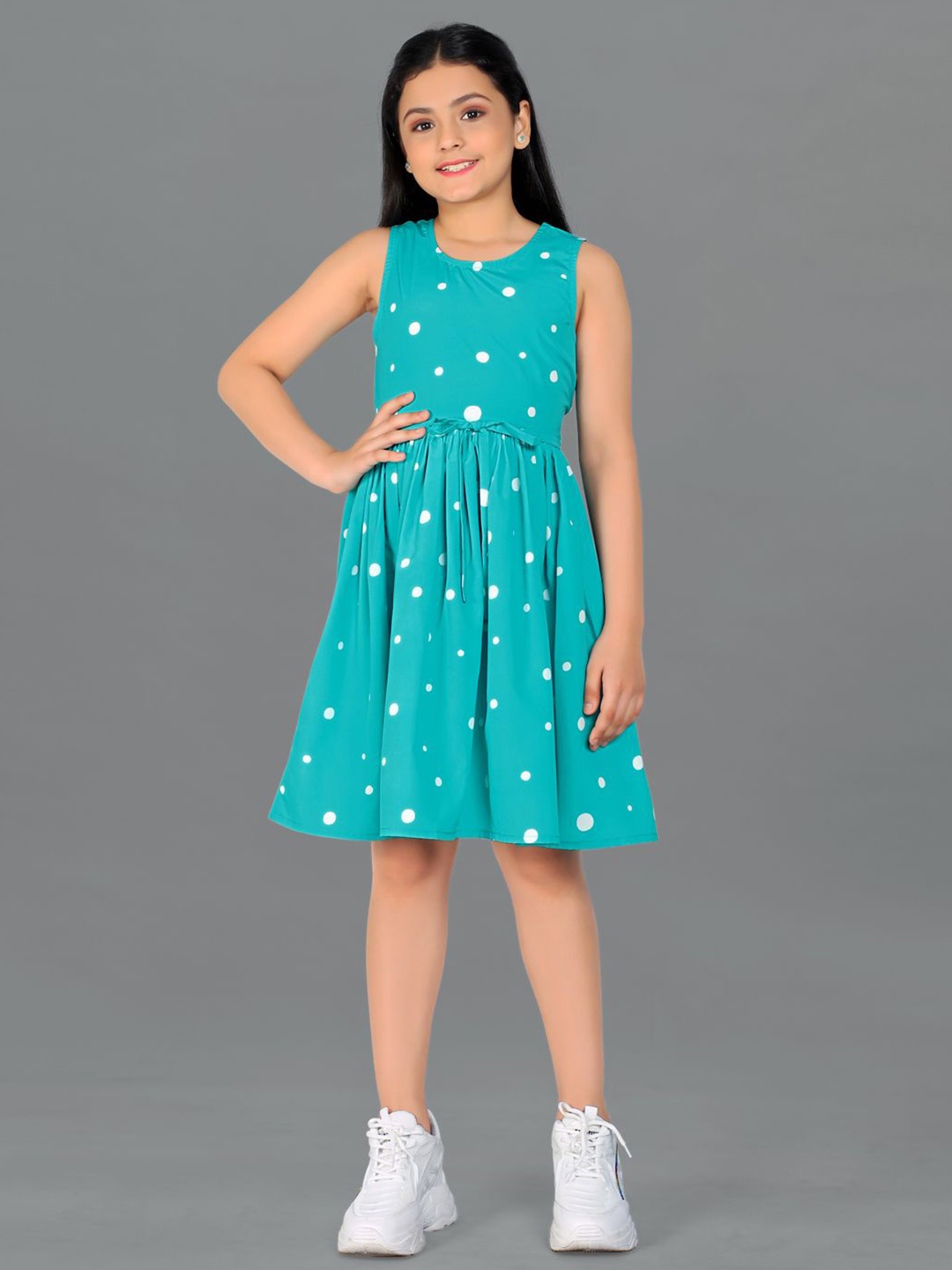 

BAESD Girls Polka Dot Print Fit & Flare Dress, Blue