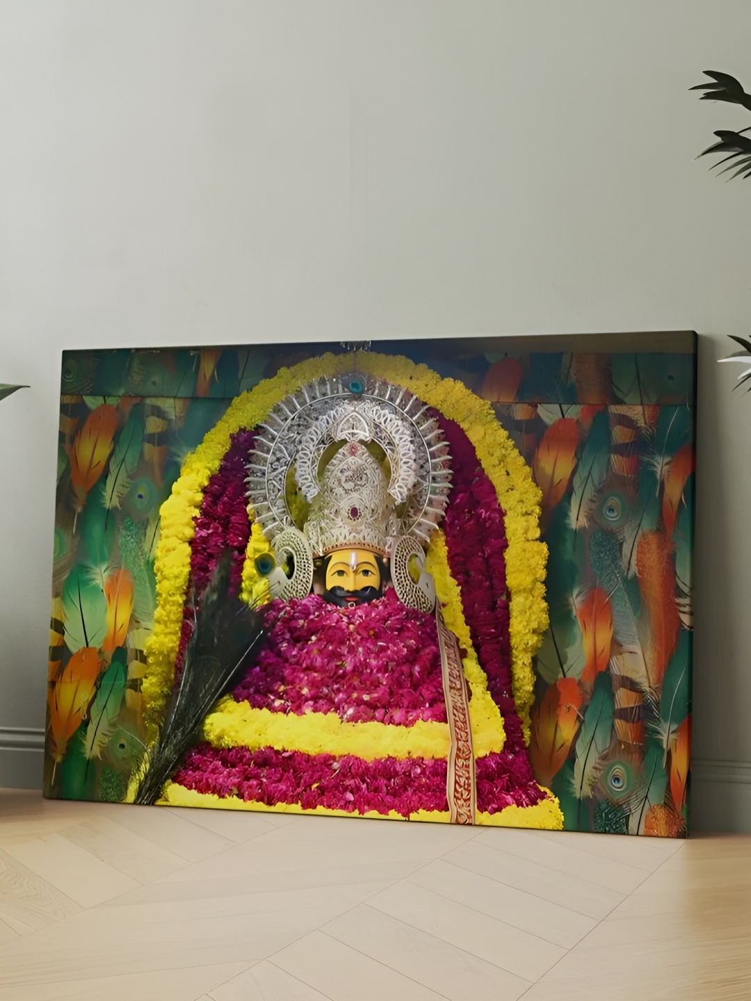 

CLAWCRAFTS Green & Yellow Religious Wooden Wall Art