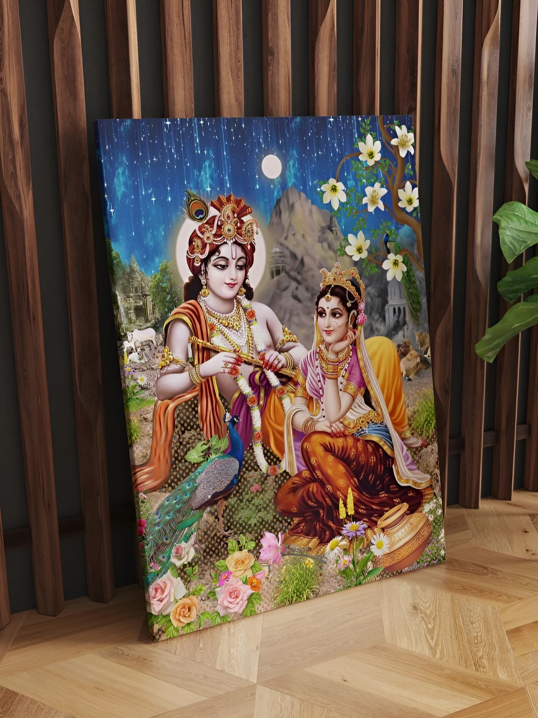 

CLAWCRAFTS Blue & Gold-Toned Wooden Religious Wall Paintings