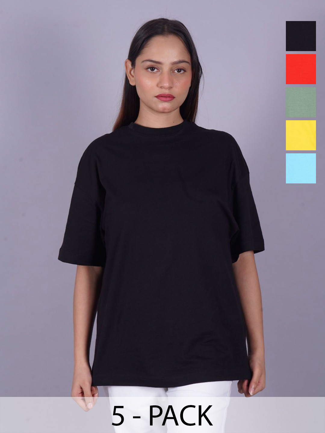 

VYVE Women 5 Hooded Drop-Shoulder Sleeves Pockets T-shirt, Multi