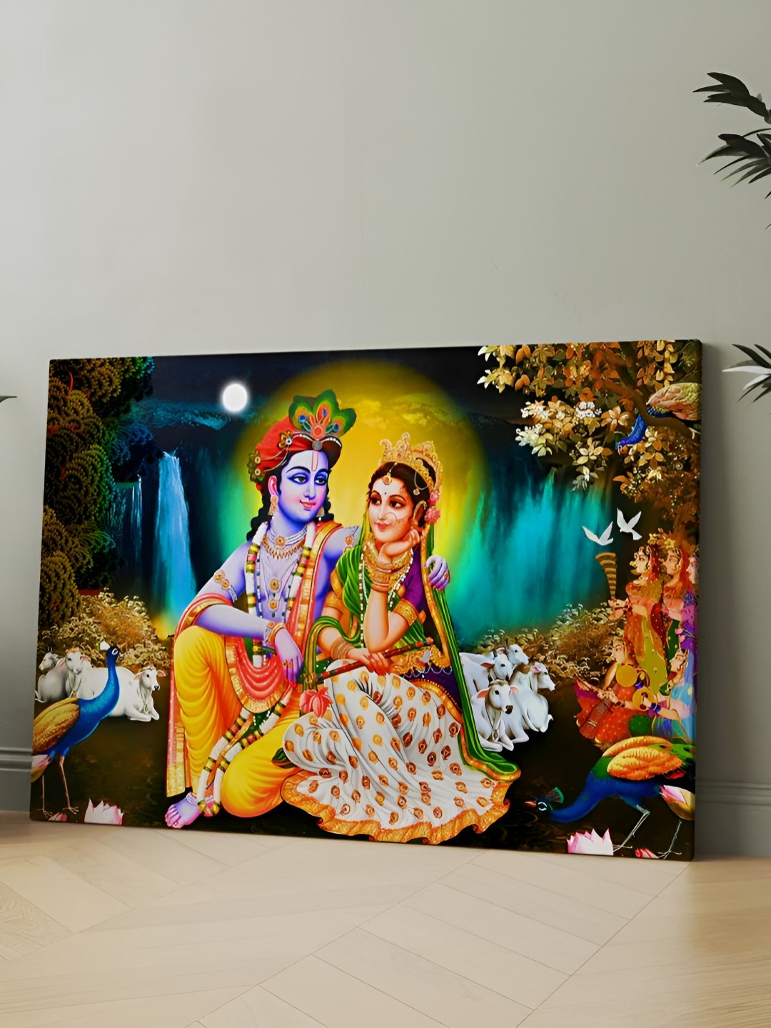 

CLAWCRAFTS Yellow & Blue Religious Wooden Wall Art