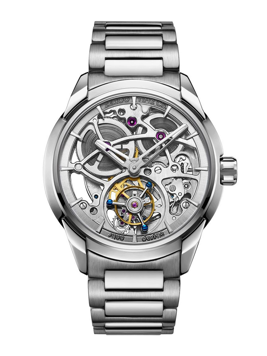 

ZEROO Unisex Skeleton Dial & Bracelet Style Analogue Automatic Watch ZT003SSV, Silver