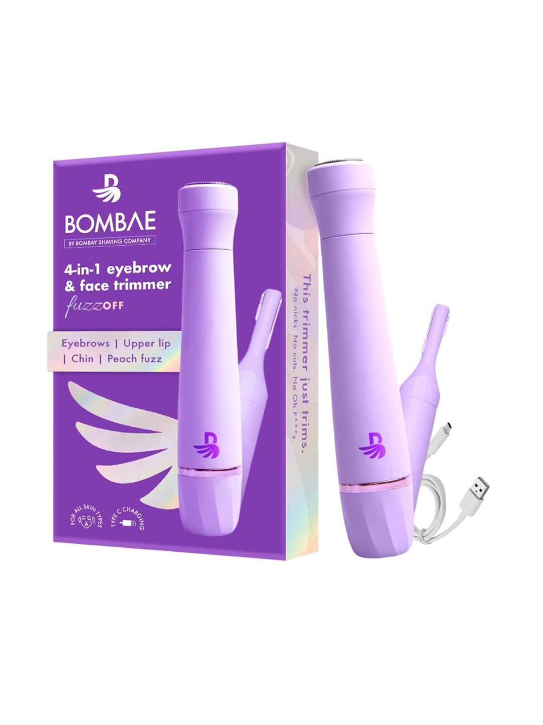 

BOMBAE Fuzz Off 4-in-1 Eyebrow & Face Trimmer, Purple