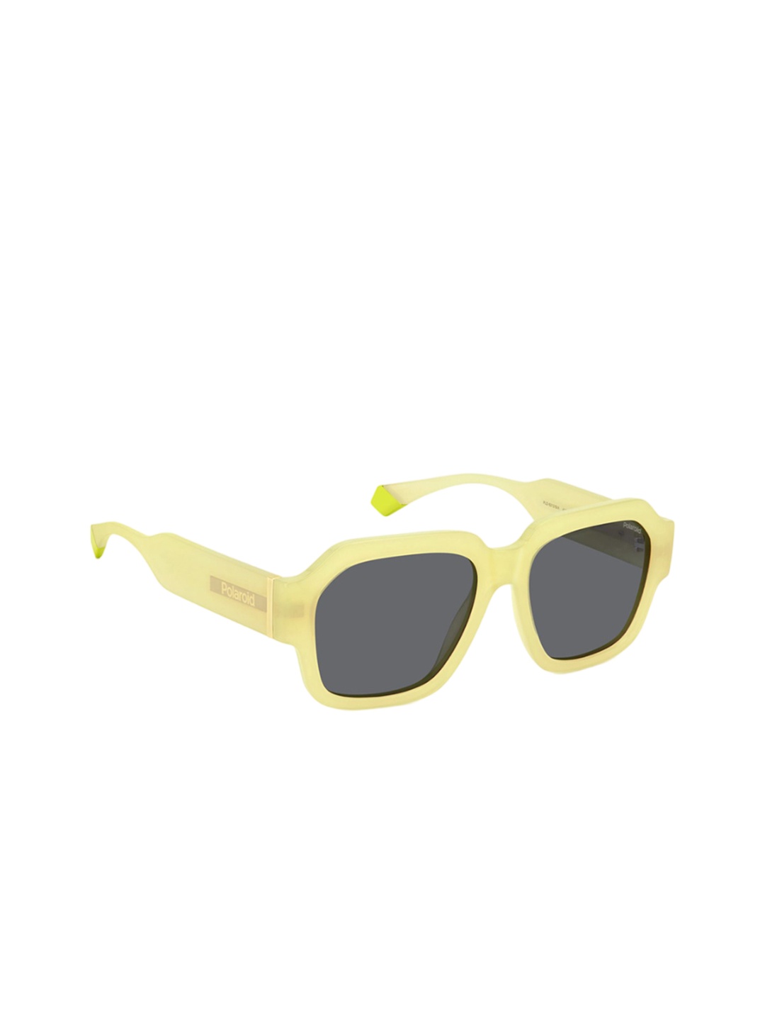 

Polaroid Unisex Square Sunglasses With UV Protected Lens 20671640G54M9, Black