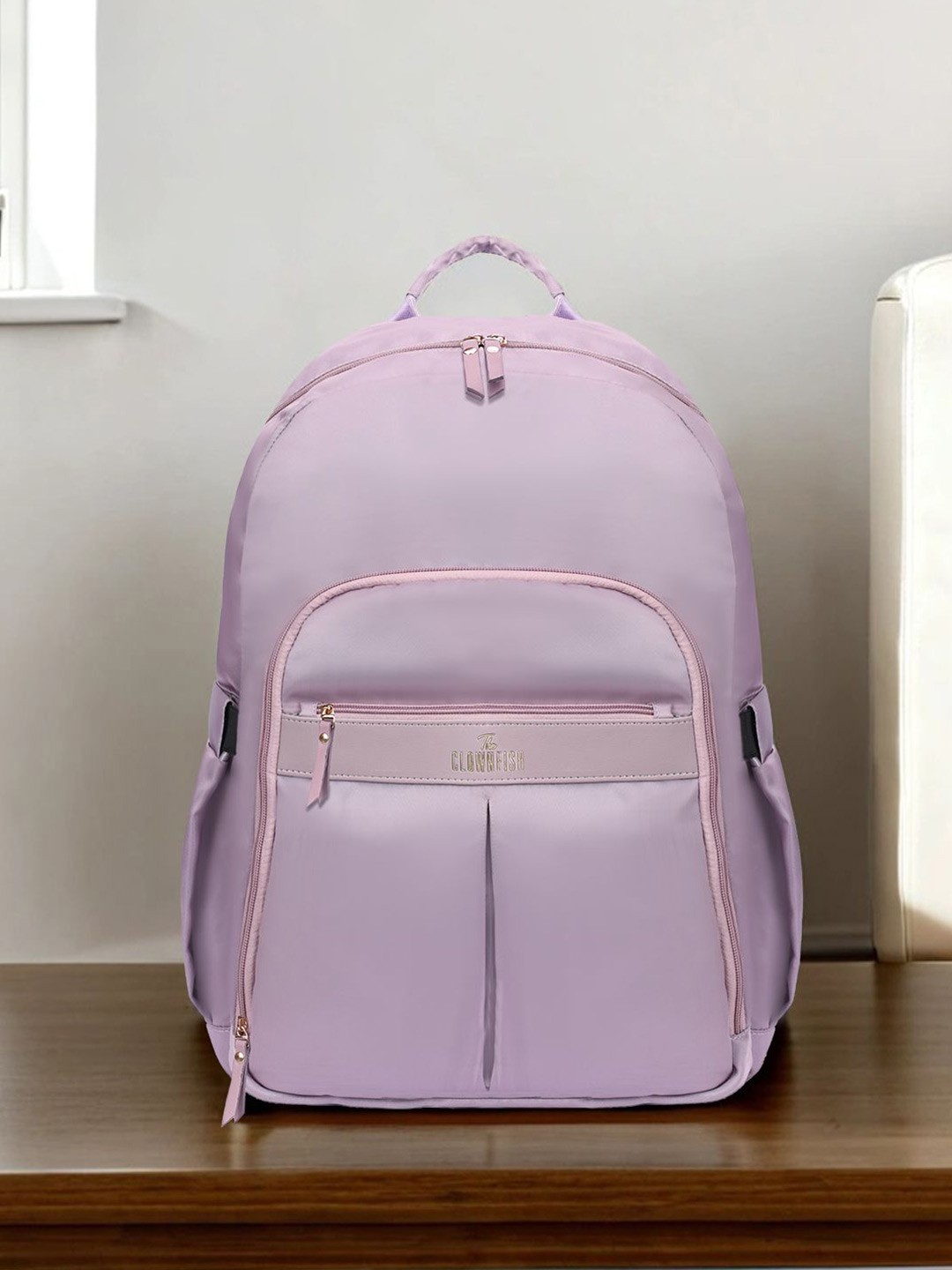 

THE CLOWNFISH Unisex Brand Logo Backpack, Purple