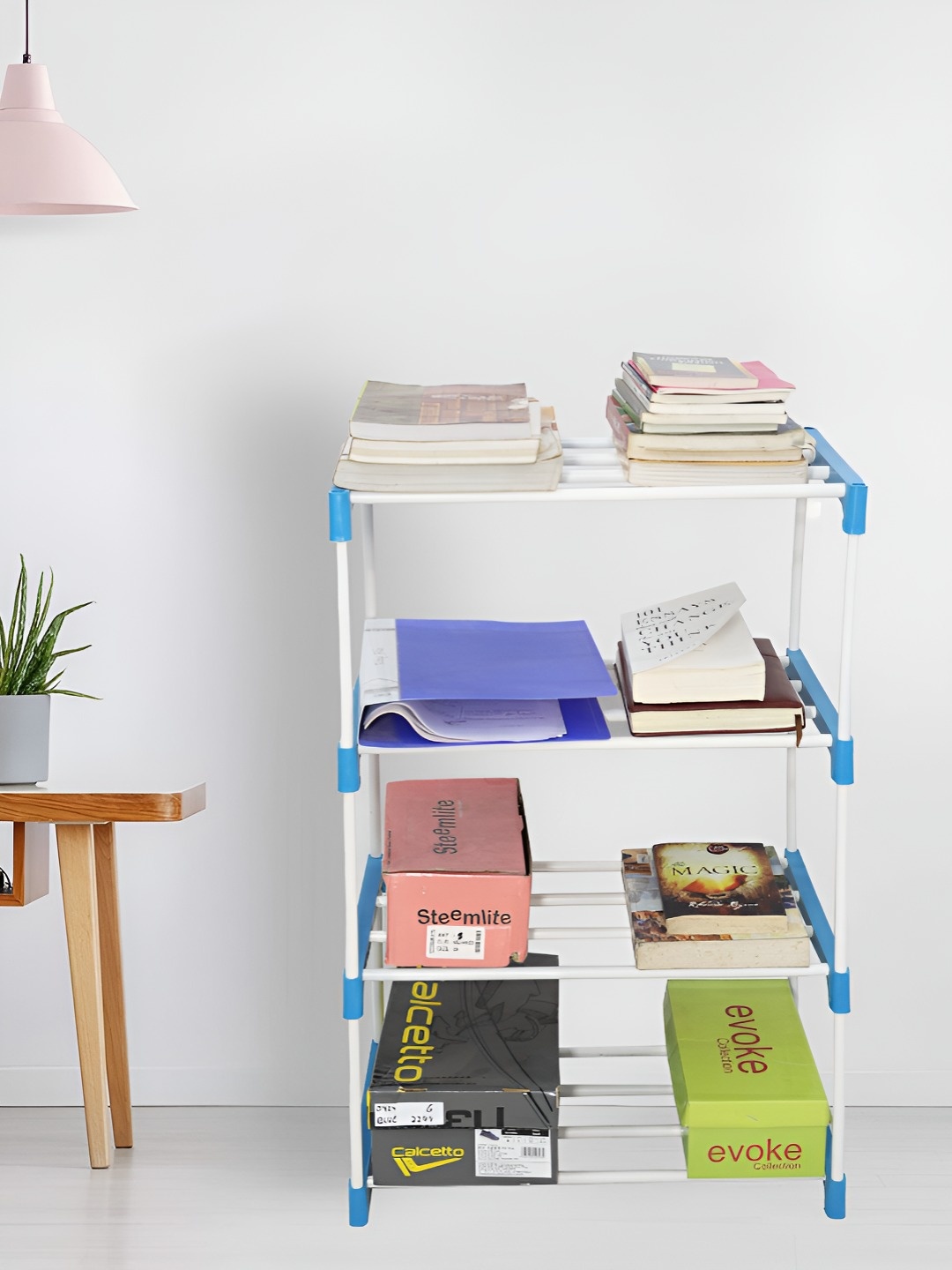 

Fabura White & Blue 4 Layer Multipurpose Shoe Rack