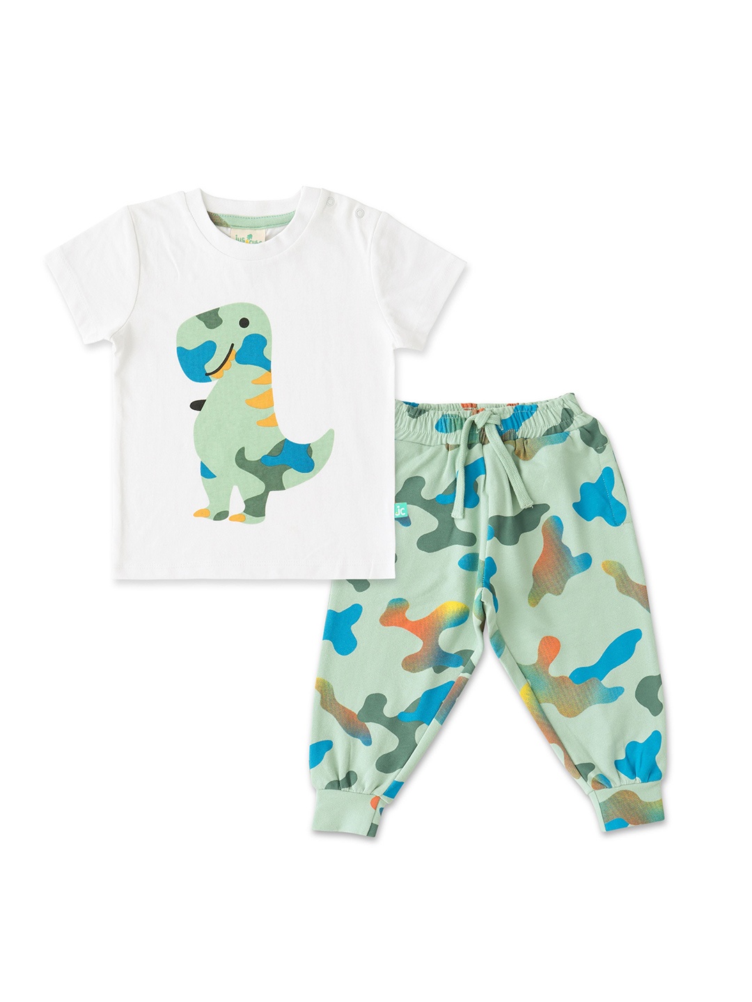 

JusCubs Boys Graphic Printed Pure Cotton T-shirt With Shorts, Green