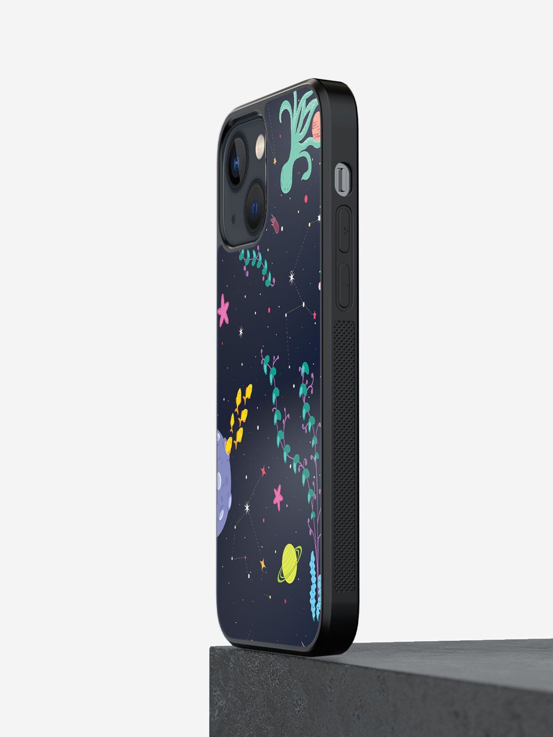 

macmerise Tropical Printed iPhone 13 Mini Back Case Mobile Accessories, Navy blue