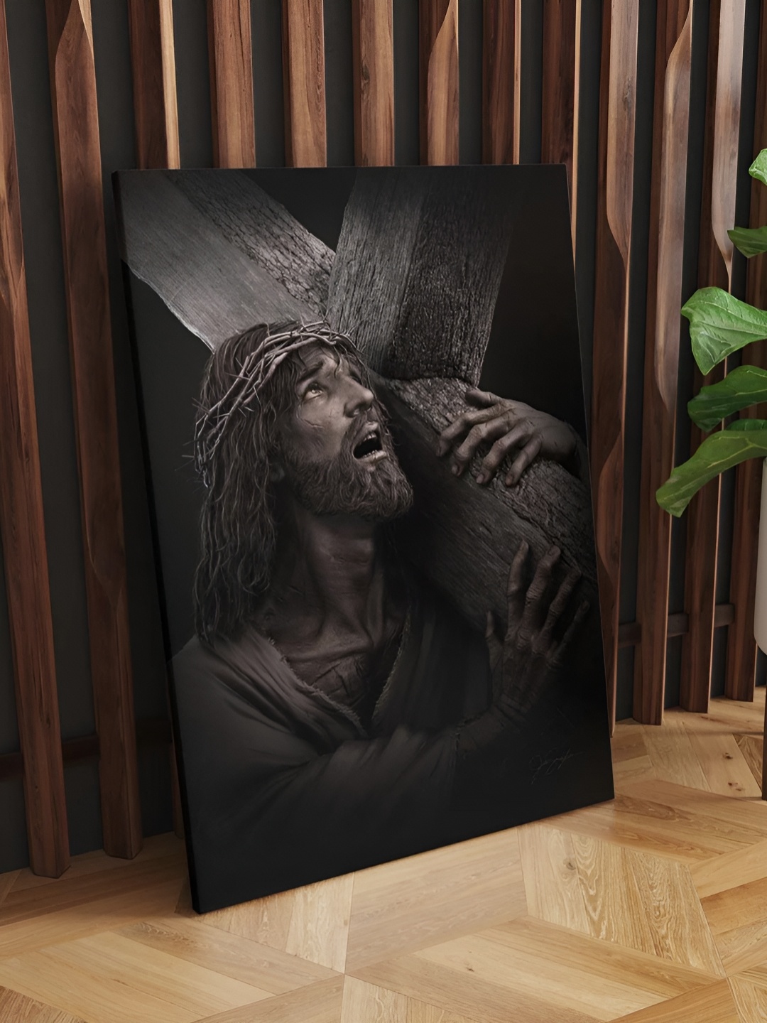 

CLAWCRAFTS Black Wooden Religious Wall Paintings