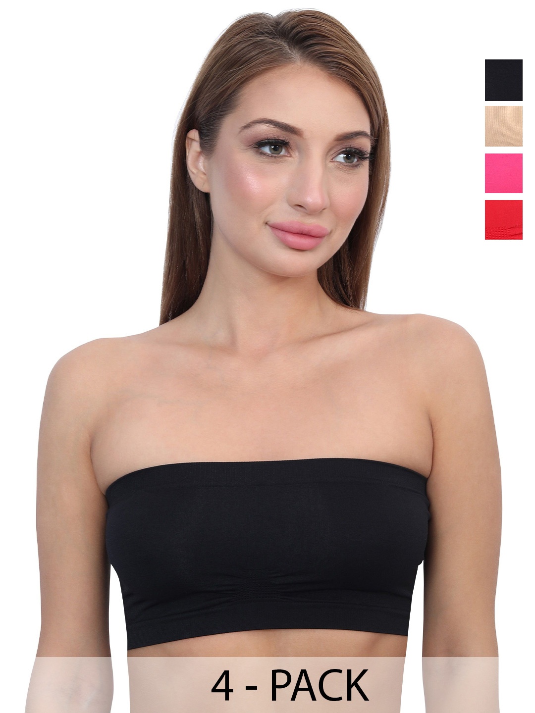 

Glamoras Bandeau Bra Full Coverage, Black