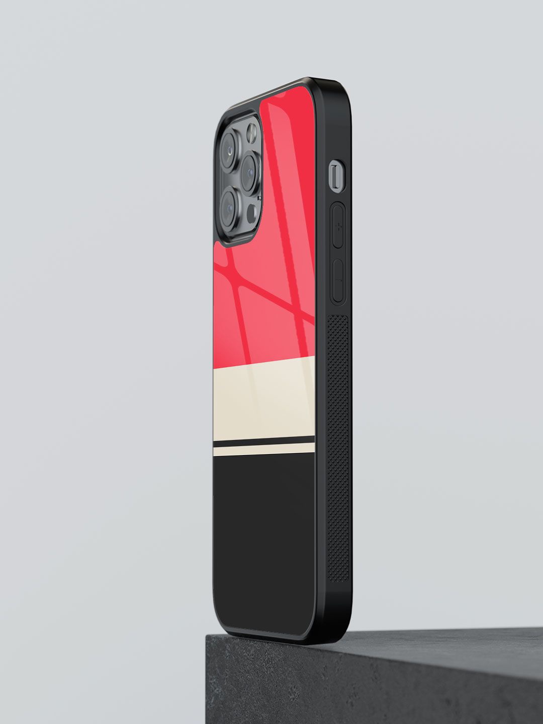 

macmerise Geometric Printed iPhone 13 Pro Back Case Mobile Accessories, Red