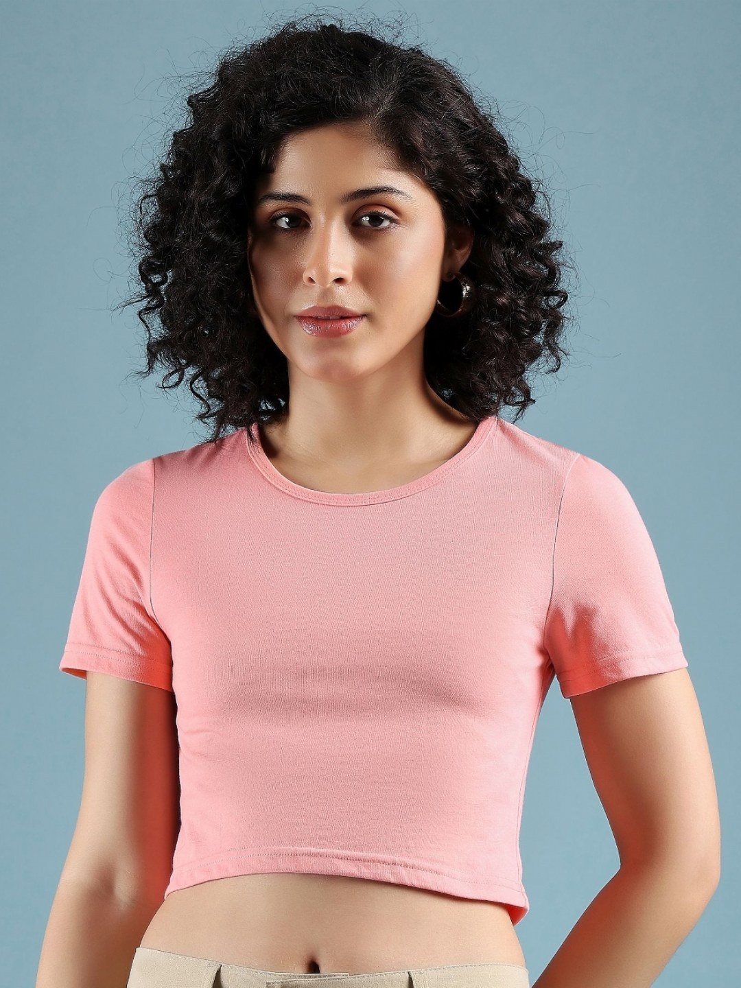 

DressBerry Women Solid Round Neck Cotton T-Shirt, Pink