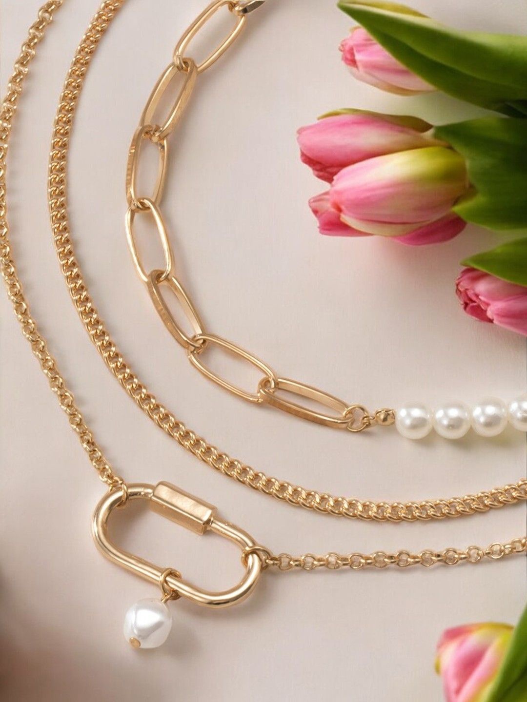 

fabula Set Of 3 Beaded Necklaces, Gold