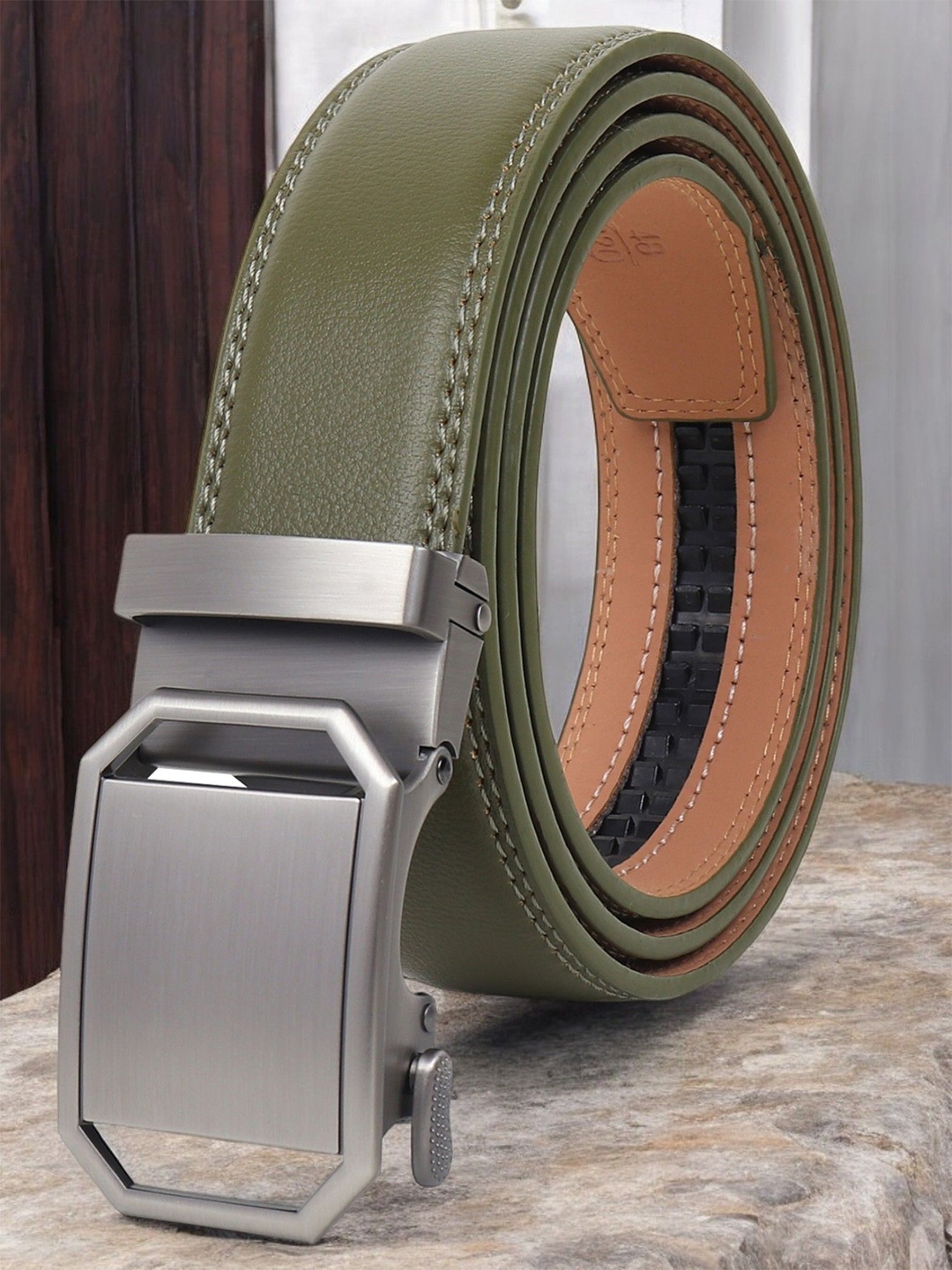 

ZORO Men Leather Belt, Green