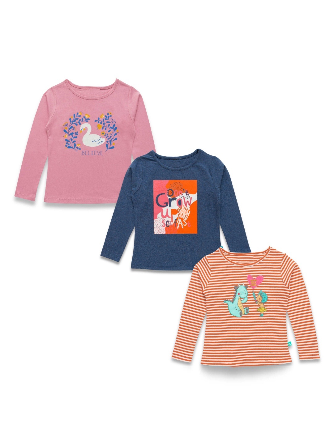 

BAESD Girls 3 Printed Applique T-shirt, Multi