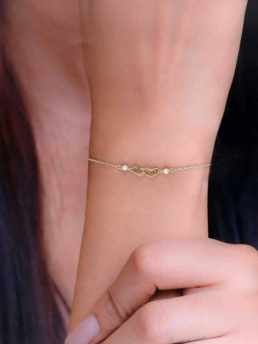 

KAI JEWEL Gold-Plated 92.5 Sterling Silver Cubic Zirconia Link Bracelet