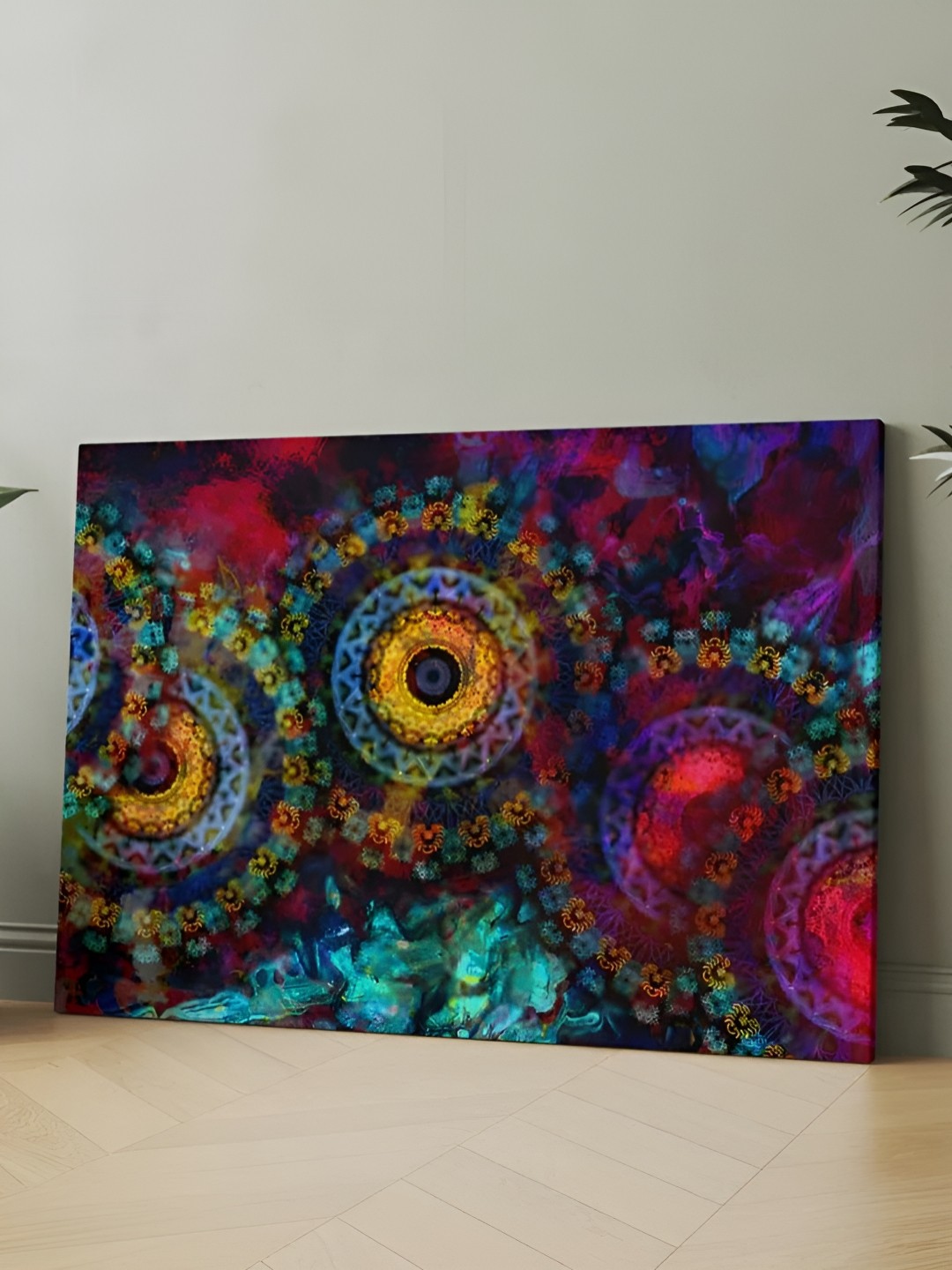 

CLAWCRAFTS Purple & Blue Wooden Wall Paintings
