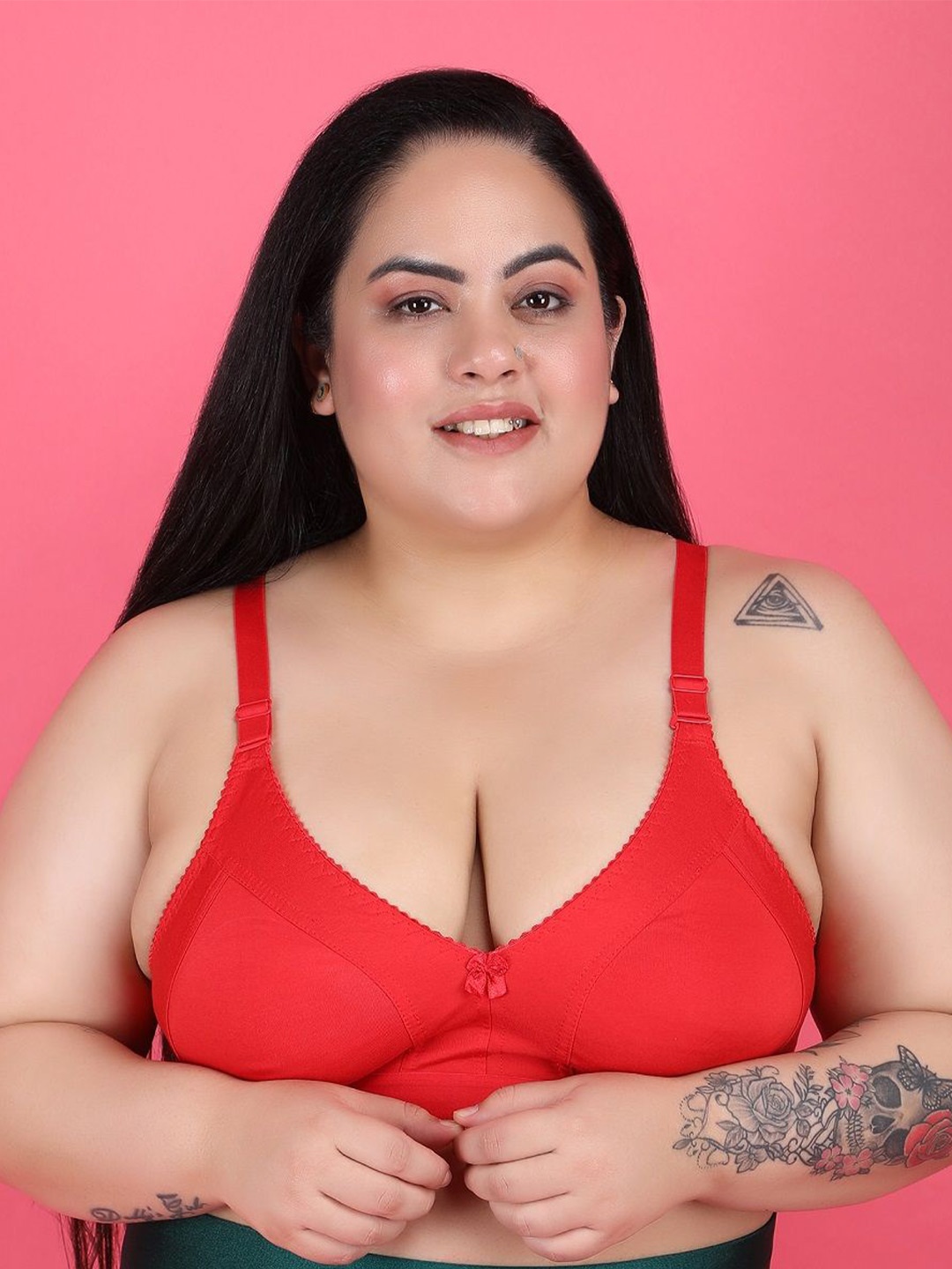 

Klassik Non Padded Full Coverage Seamless Everyday Bra, Red