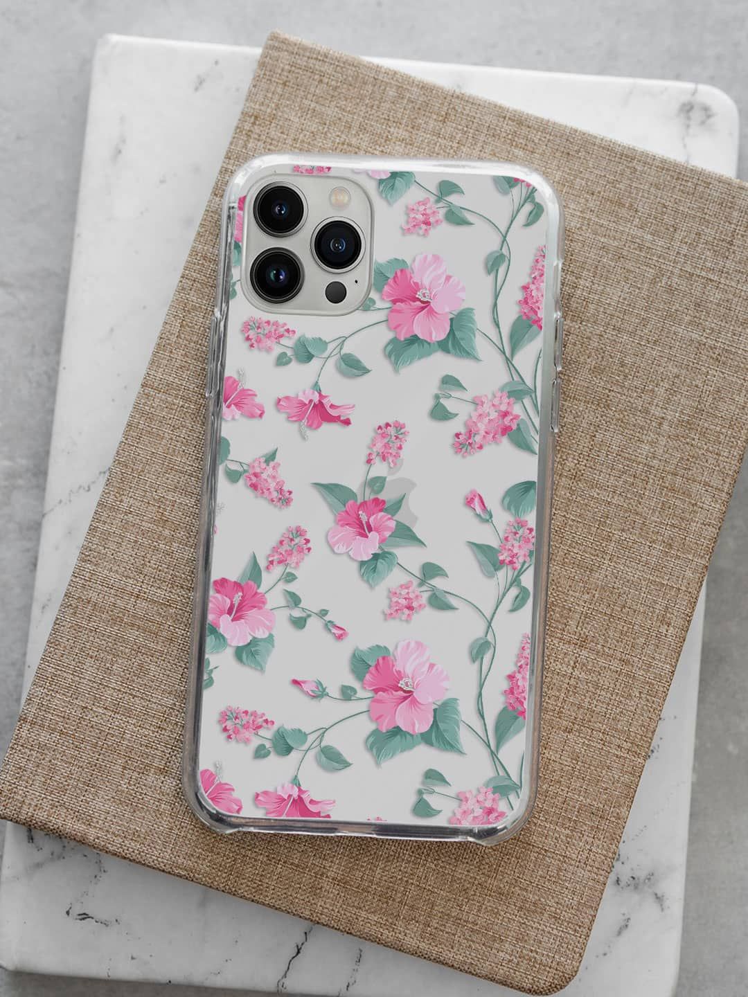 

macmerise Floral Printed iPhone 13 Pro Max Back Case Mobile Accessories, White