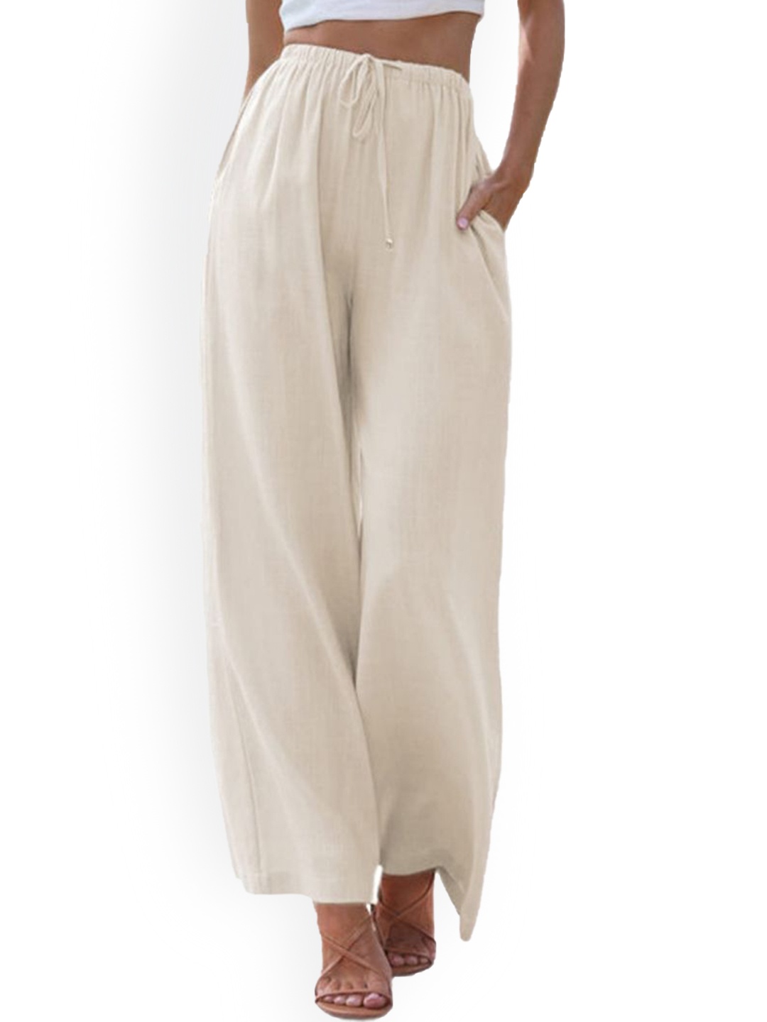 

StyleCast Women Mid-Rise Parallel Trousers, White