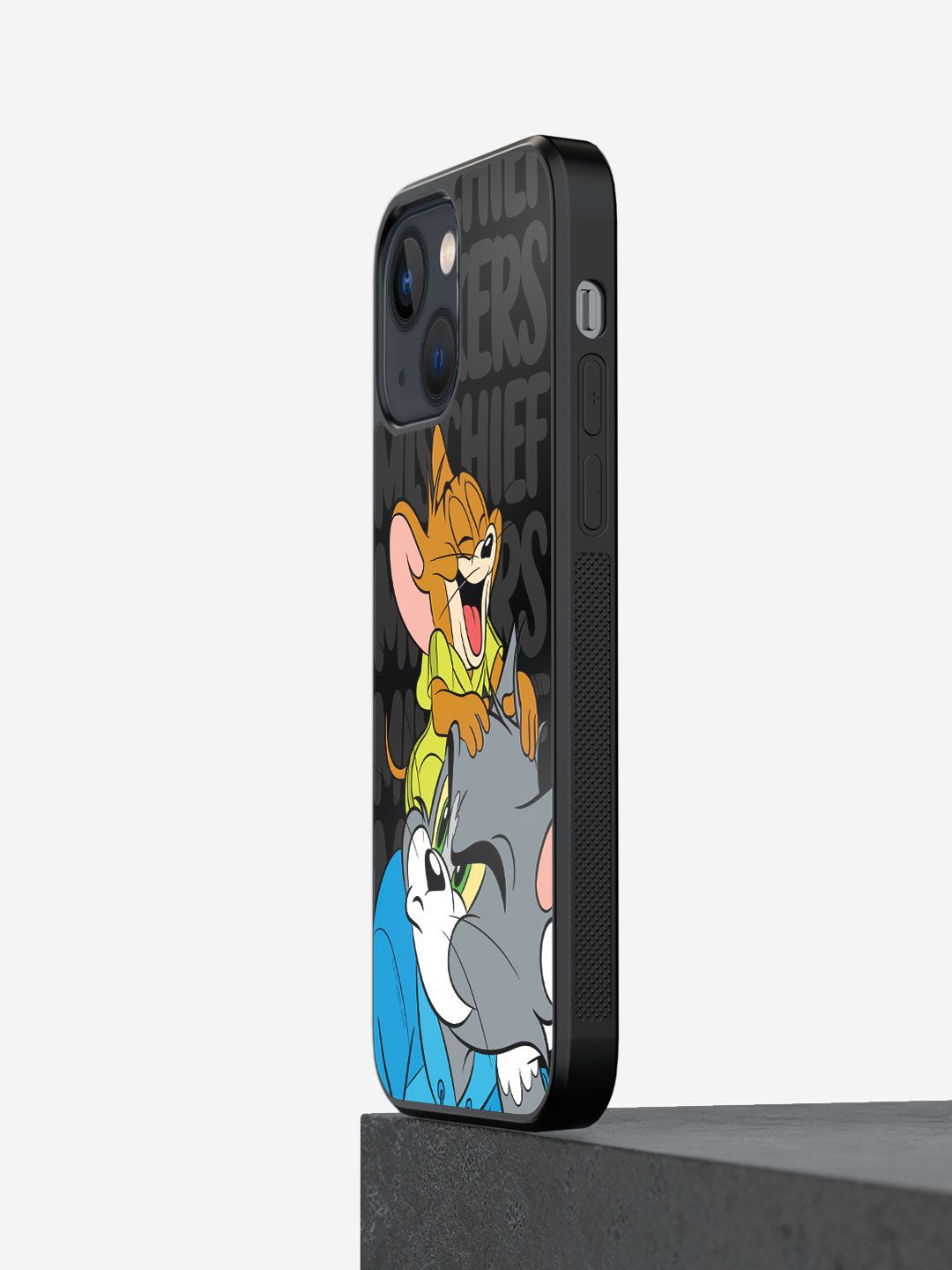 

macmerise Cartoon Characters Printed iPhone 13 Mini Back Case Mobile Accessories, Black