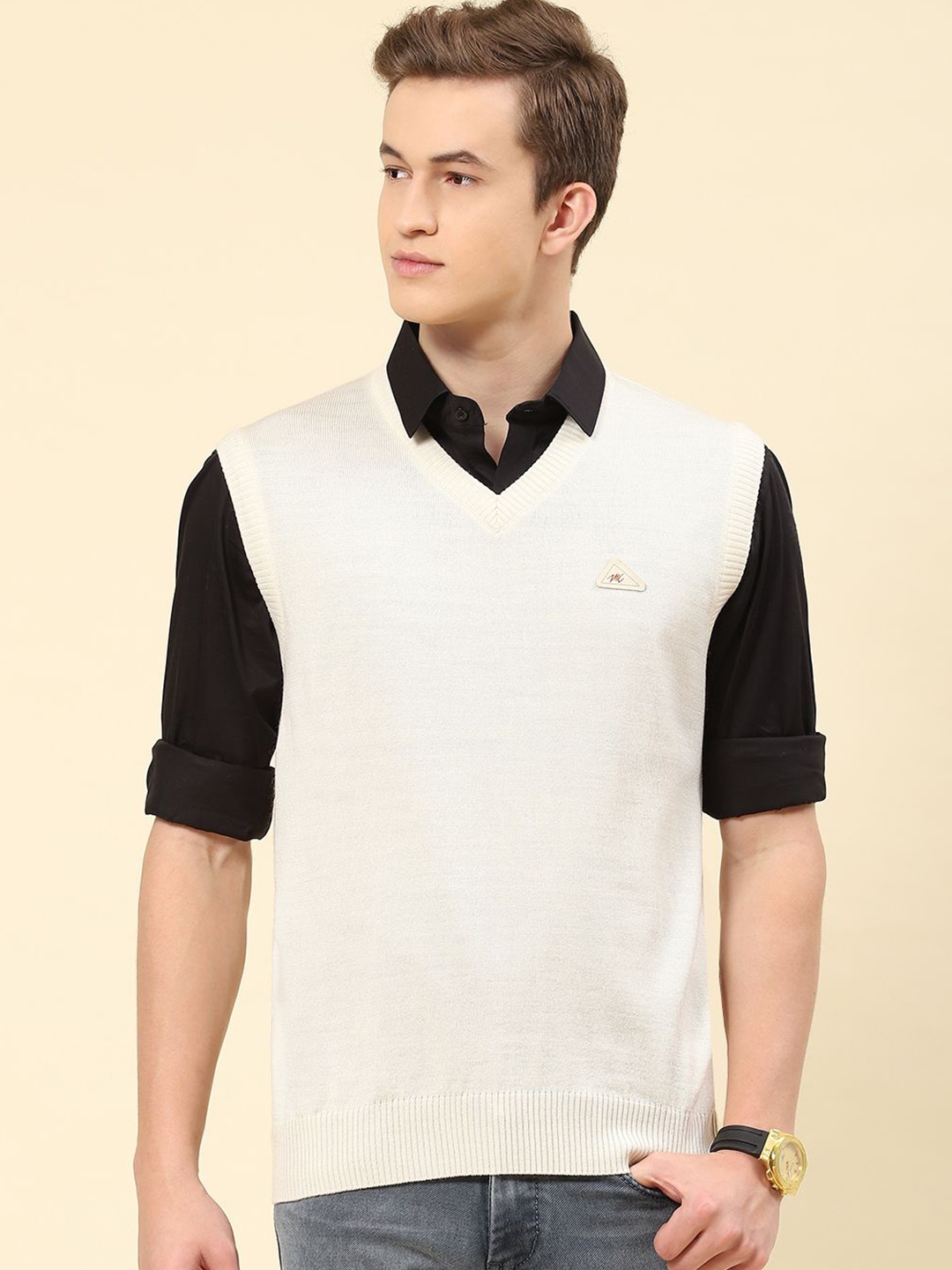 

Monte Carlo Men Woollen Pullover, Cream