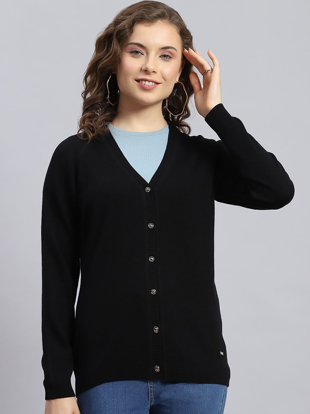 

Monte Carlo Women Woollen Cardigan, Black
