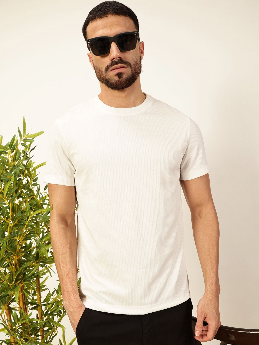 

Thomas Scott Men Anti Odour Solid Round Neck T-shirt, Off white