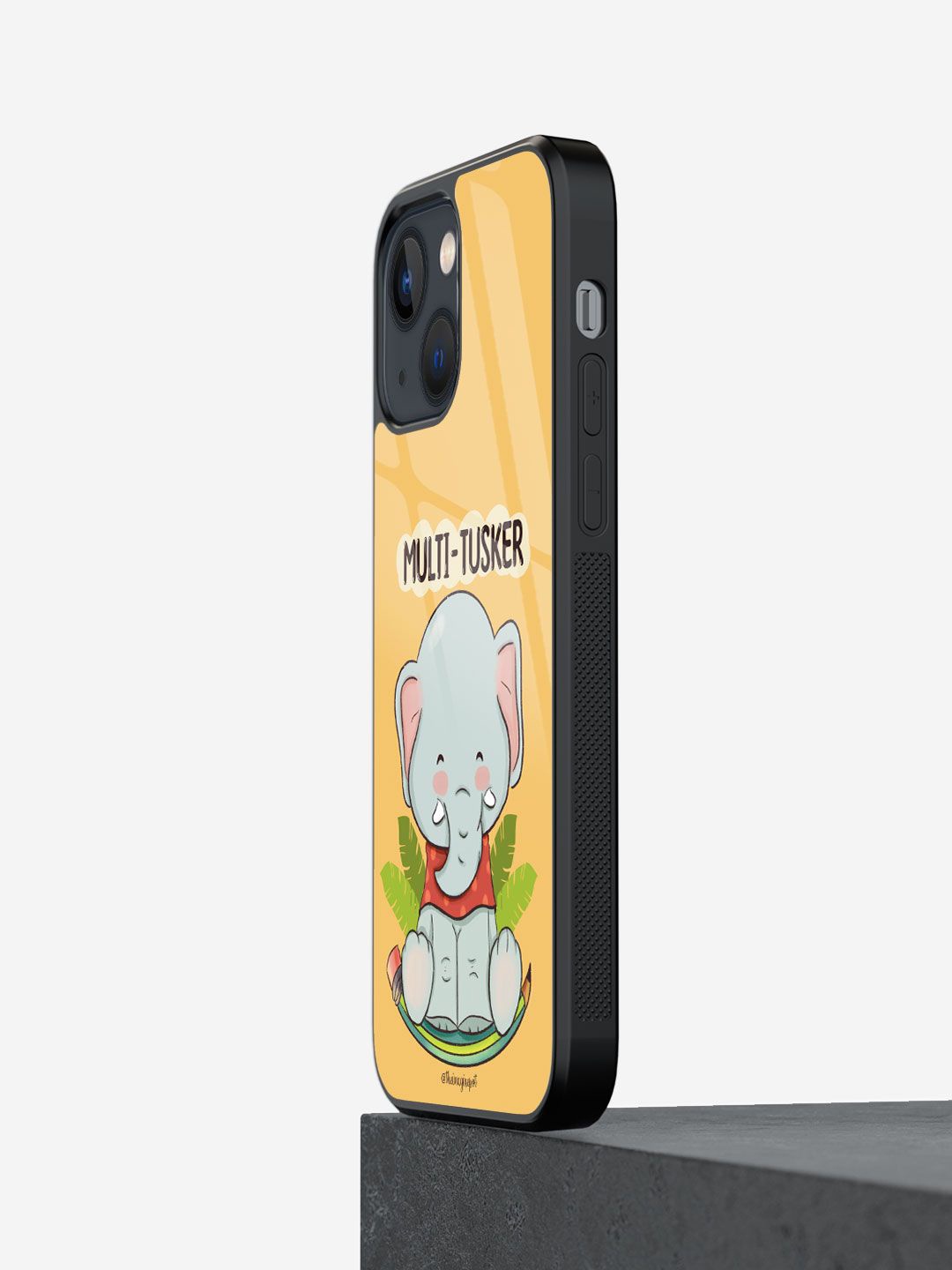 

macmerise Geometric Printed iPhone 13 Mini Back Case Mobile Accessories, Yellow