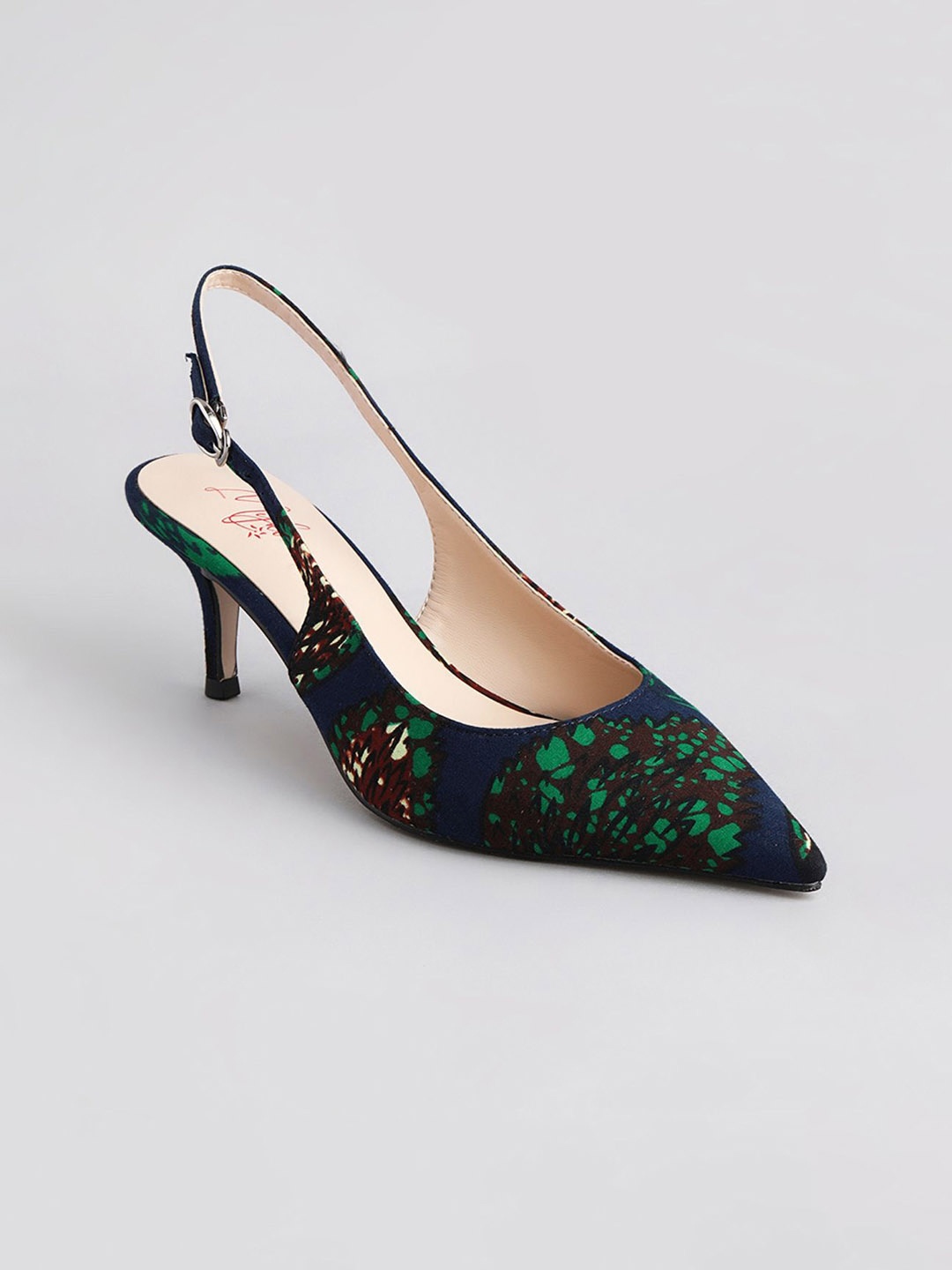 

Mykono Women Printed Stiletto Pumps, Blue