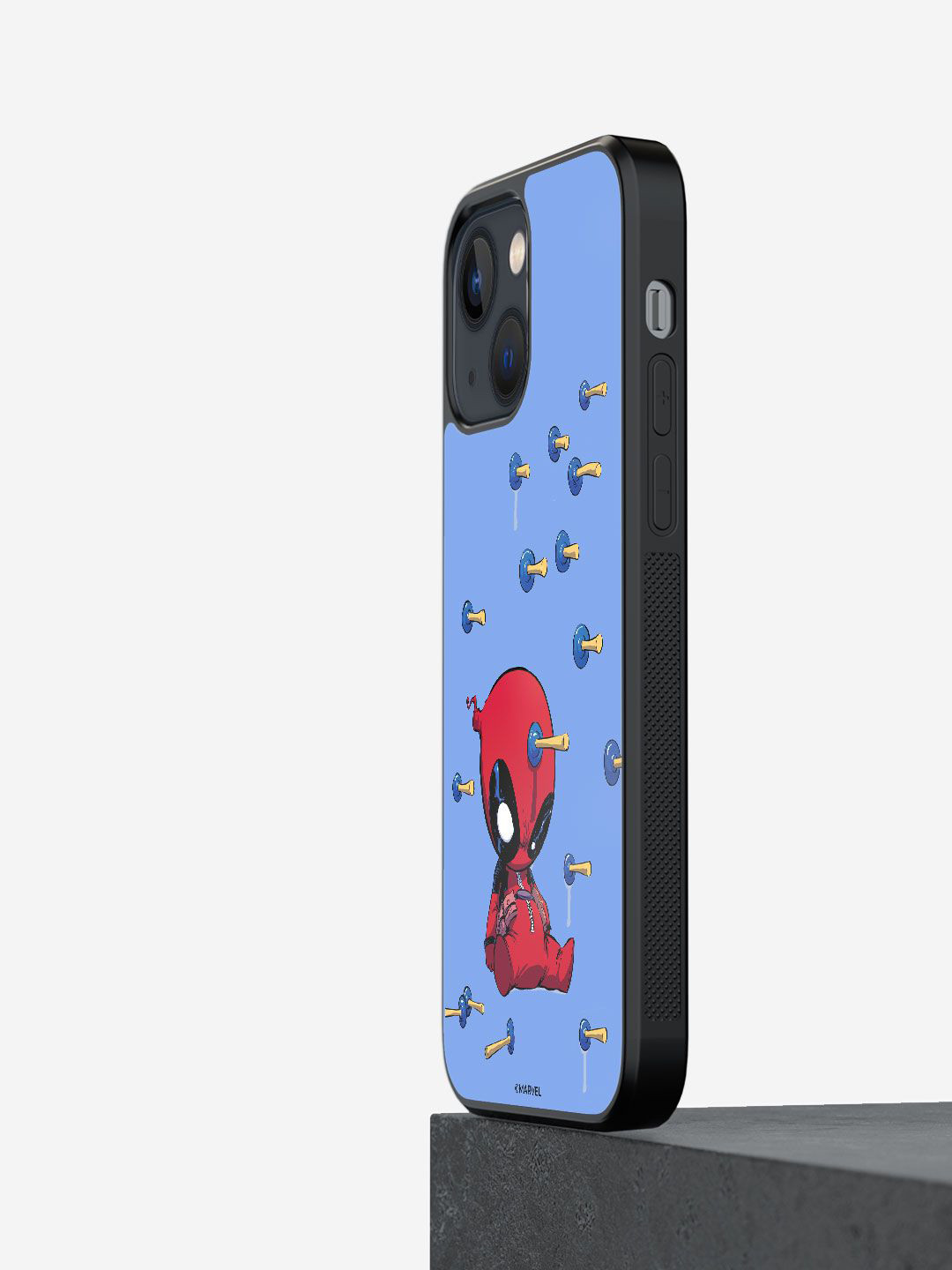 

macmerise Cartoon Characters Printed iPhone 13 Mini Back Case Mobile Accessories, Blue
