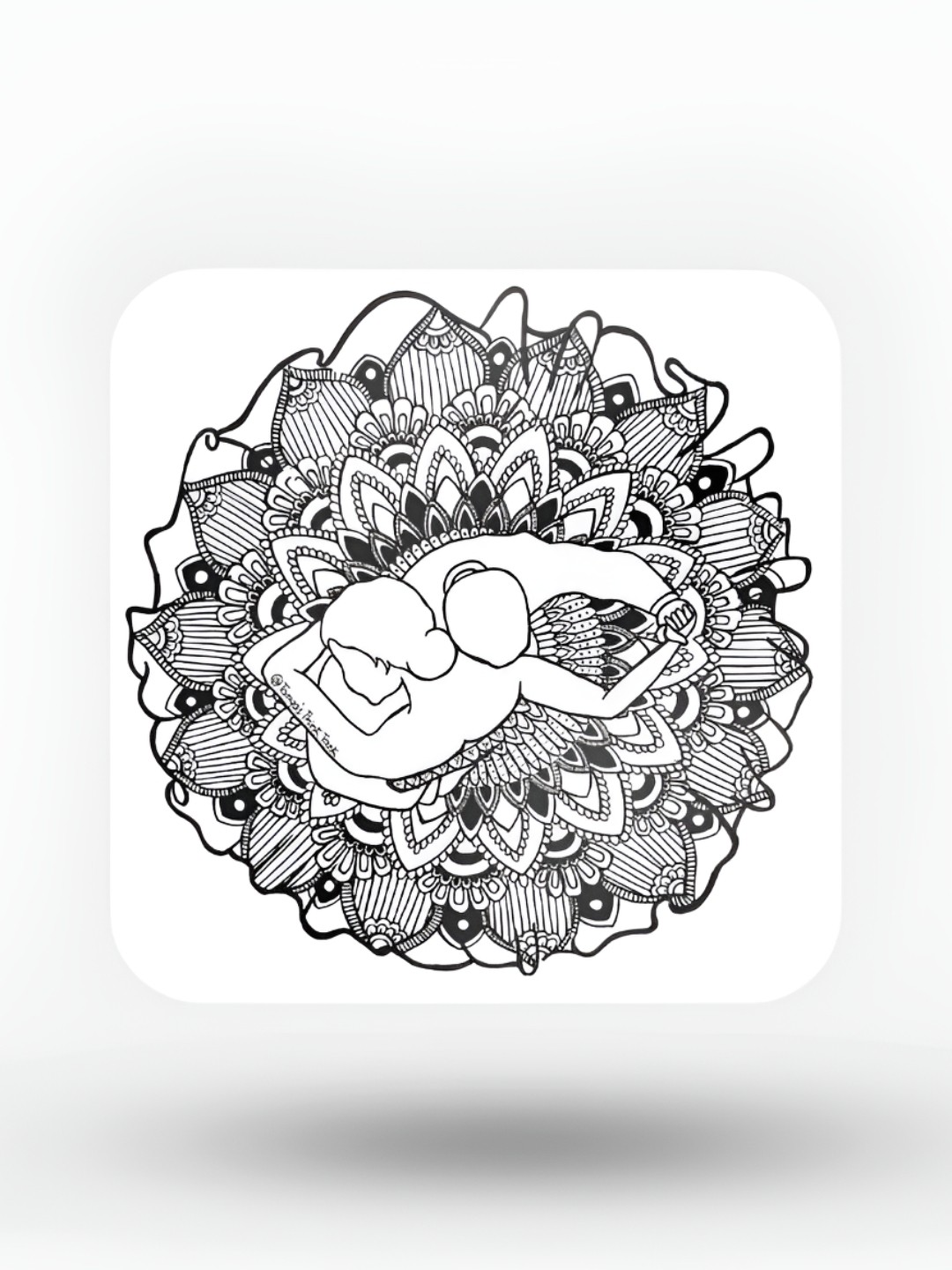 

macmerise White & Black Couple Dance Printed Wooden Square Coaster
