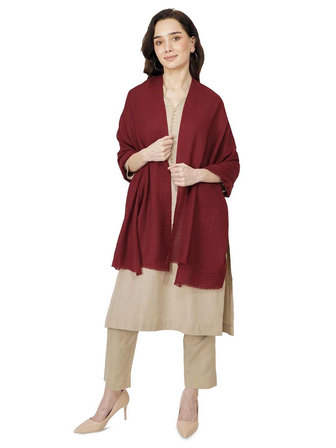 

Rhe-Ana Women Modal Stole, Burgundy