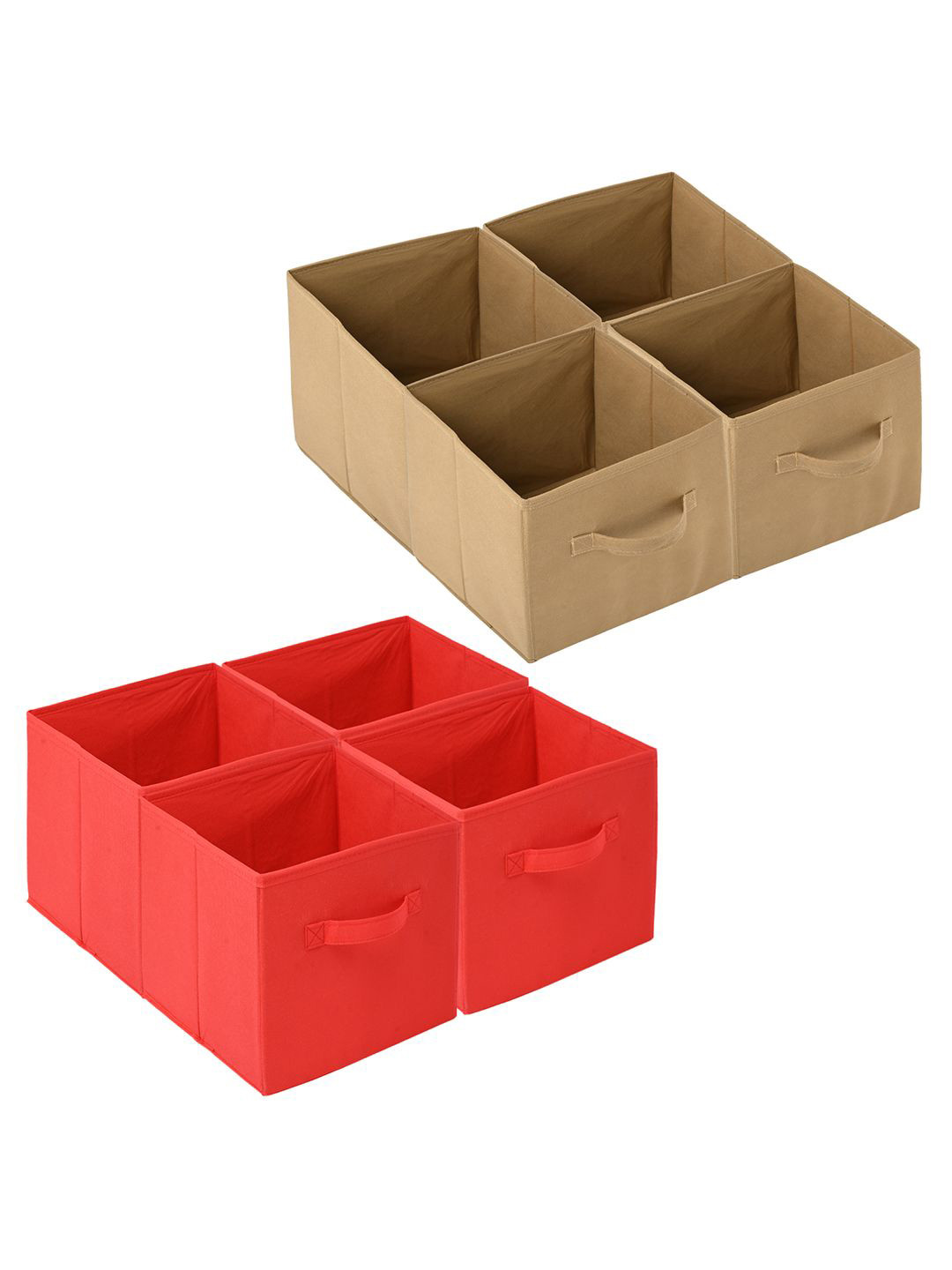 

Kuber Industries Red & Beige 8 Pieces Drawer Organiser
