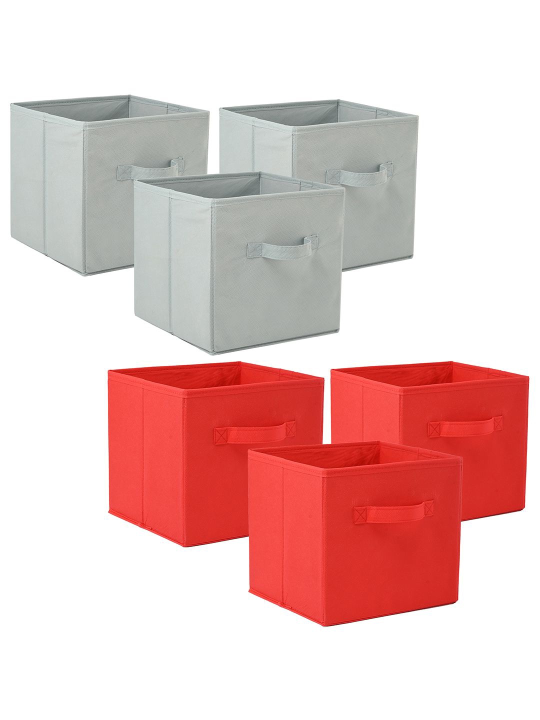 

Kuber Industries Red & Grey 6 Pieces Drawer Organisers