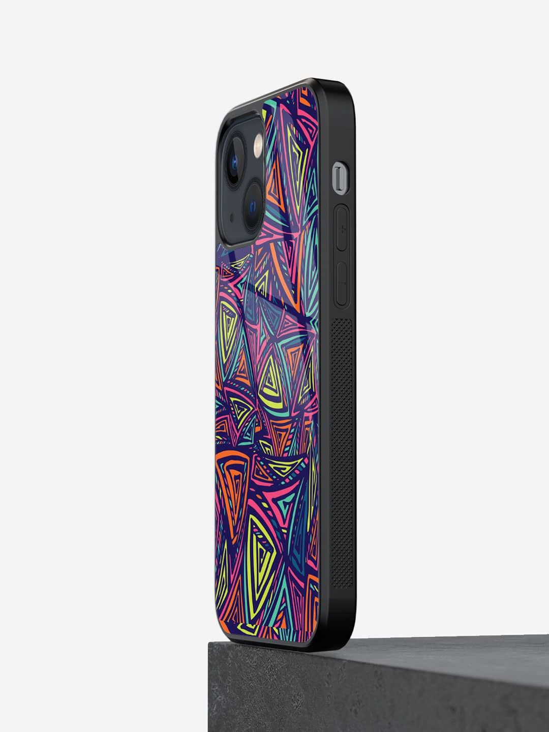 

macmerise Geometric Printed iPhone 13 Mini Back Case Mobile Accessories, Pink