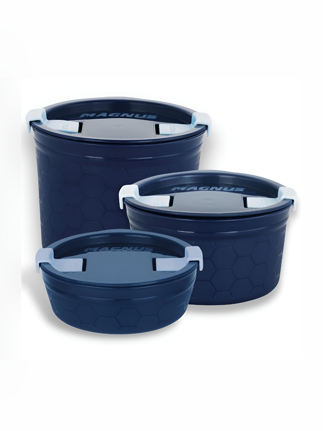 

MAGNUS Blue 3 Pieces Stainless Steel Container With Lid