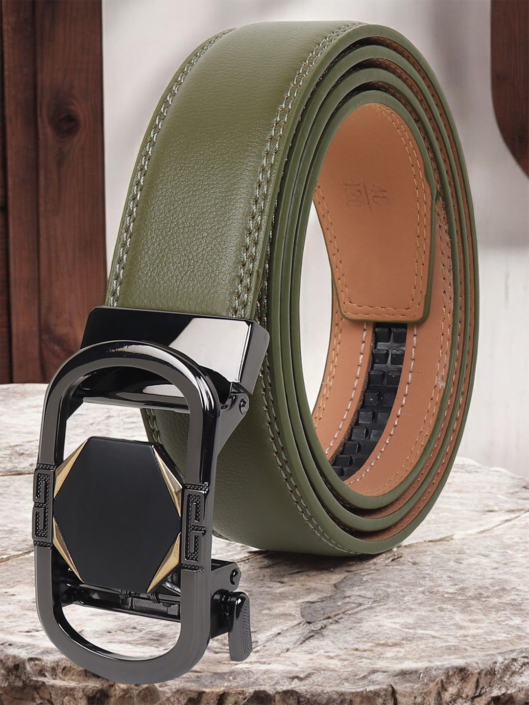 

ZORO Men Leather Belt, Green
