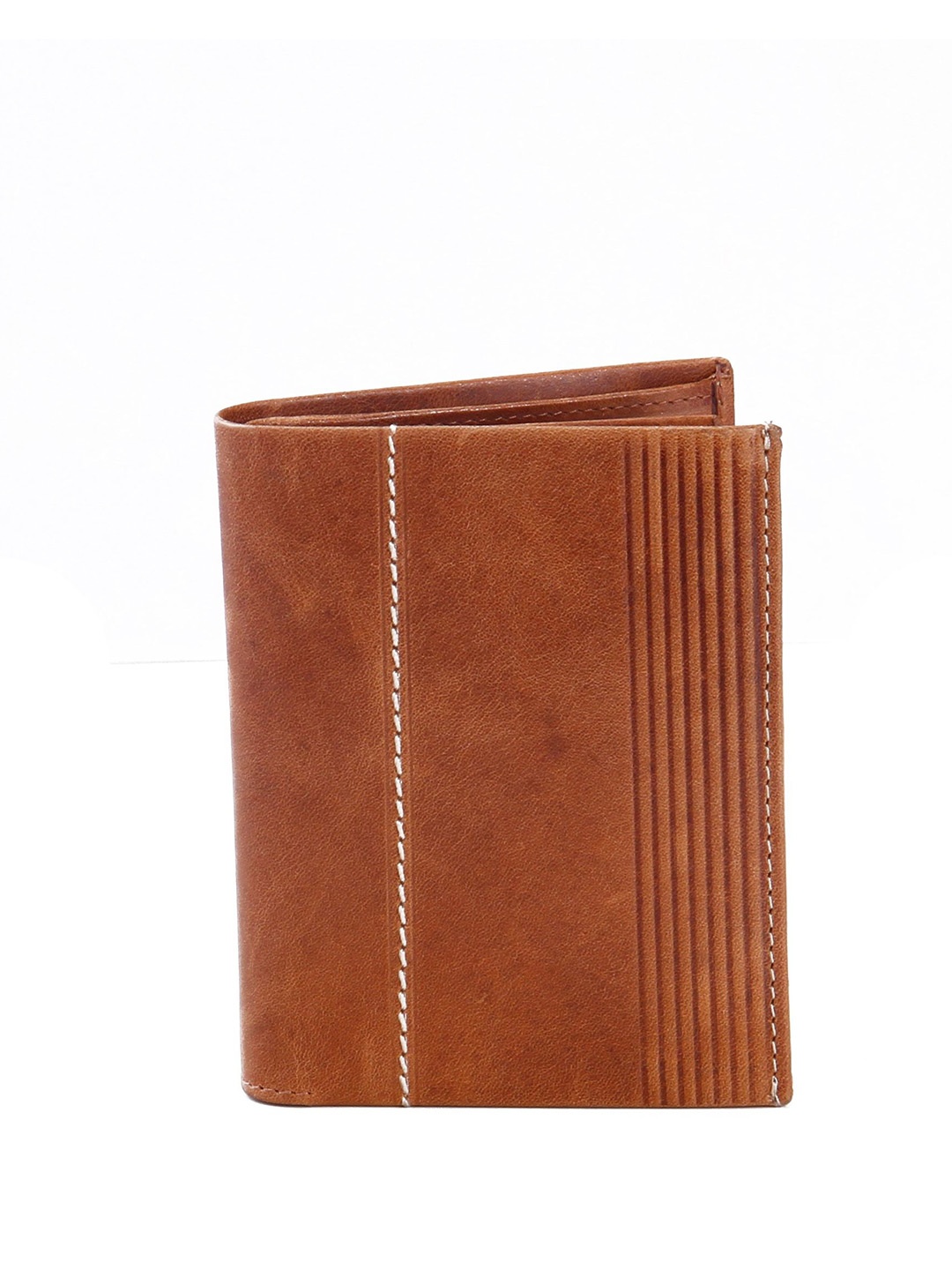 

Calvadoss Men Textured Leather Two Fold Wallet, Tan