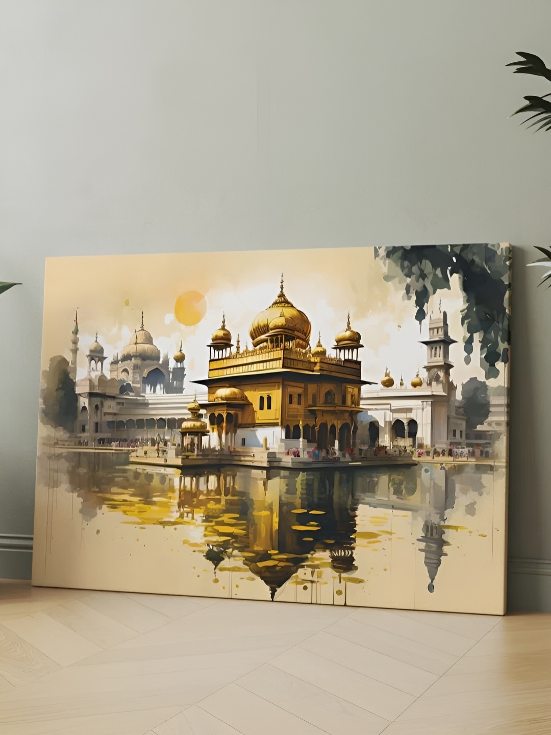 

CLAWCRAFTS Gold-Toned & White Religious Wooden Wall Art