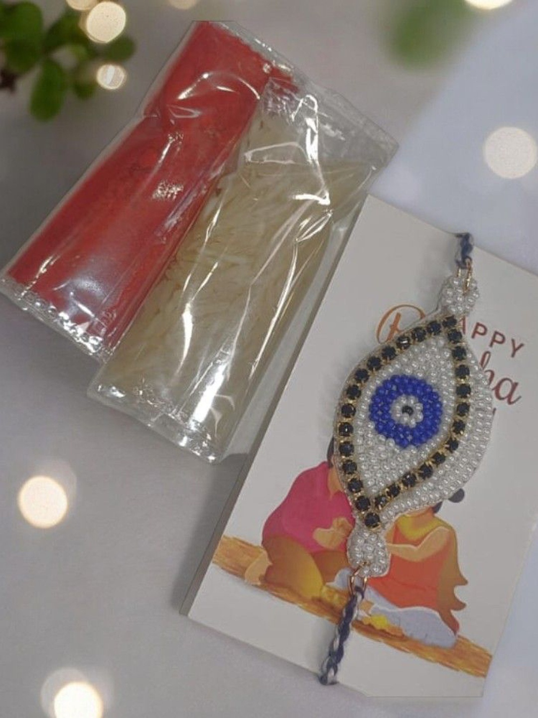 

PRIAANSHA CREATIONS Thread Rakhi, White