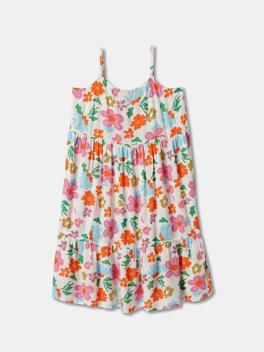 

R&B Girls Floral Printed A-Line Dress, Multi