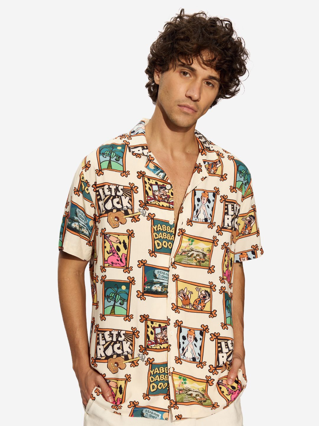 

The Souled Store Men Graphic Printed Opaque Casual Shirt, Off white