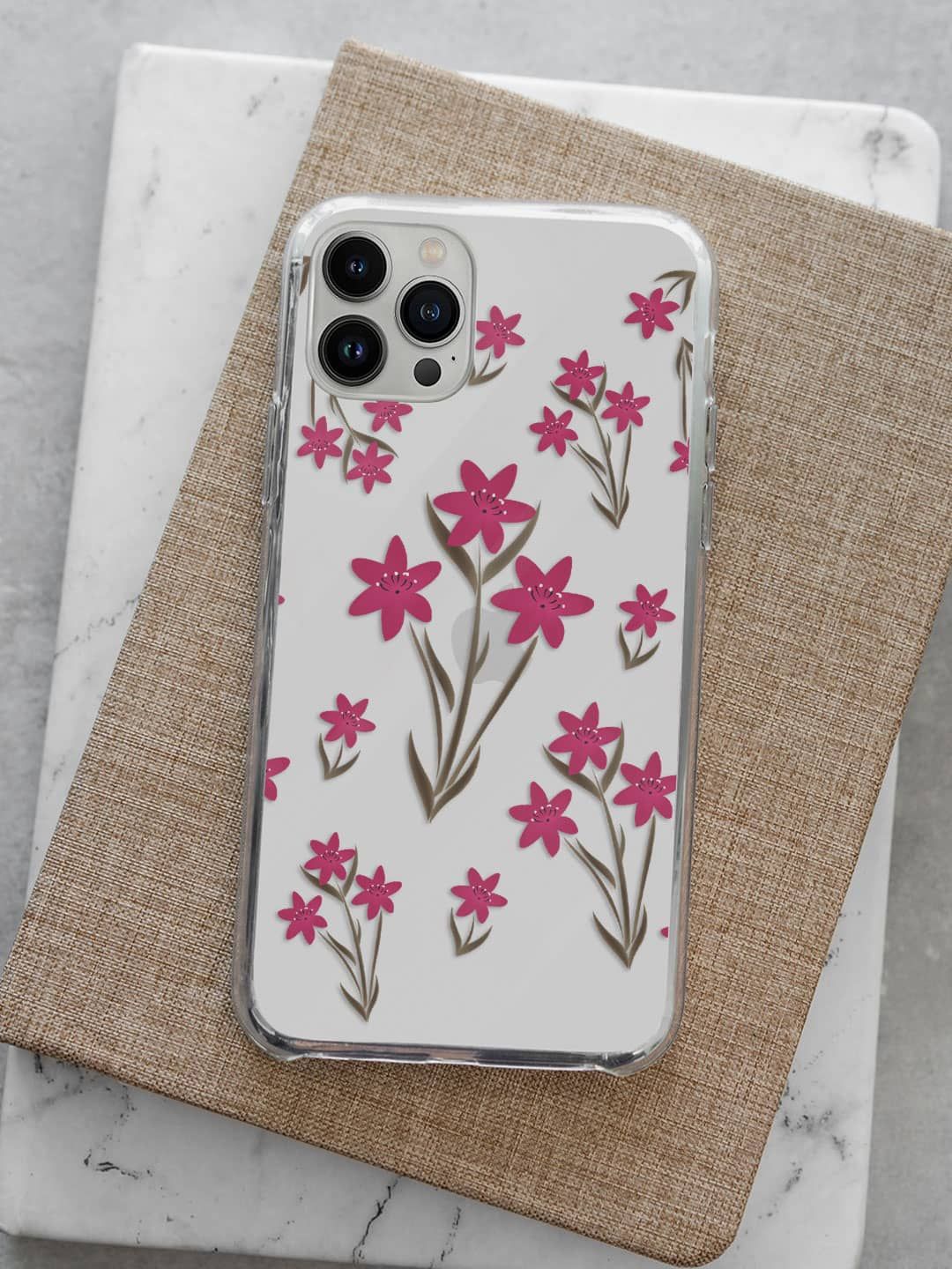 

macmerise Floral Printed iPhone 13 Pro Max Back Case Mobile Accessories, White