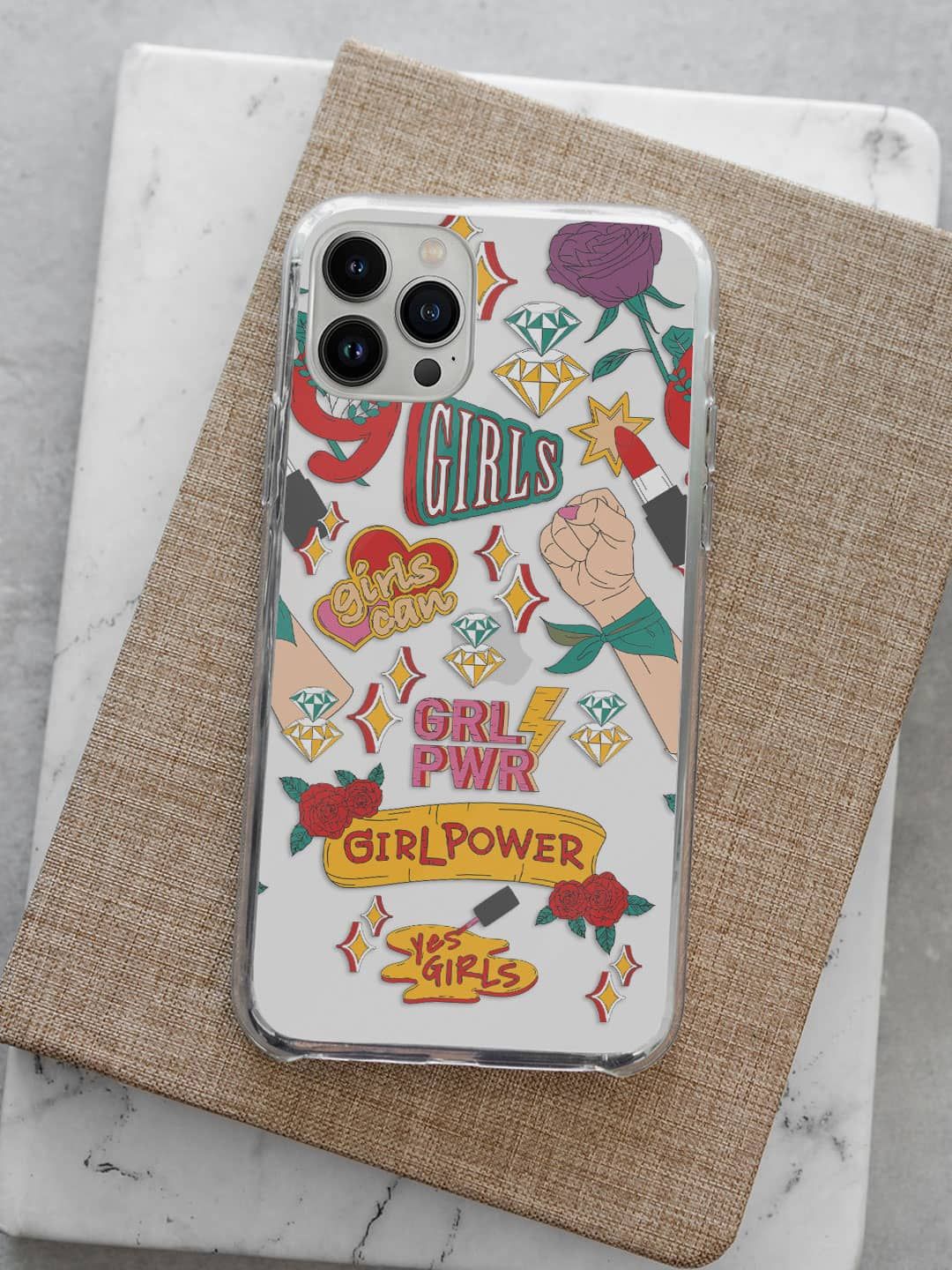 

macmerise Quirky Printed iPhone 13 Pro Max Back Case Mobile Accessories, White