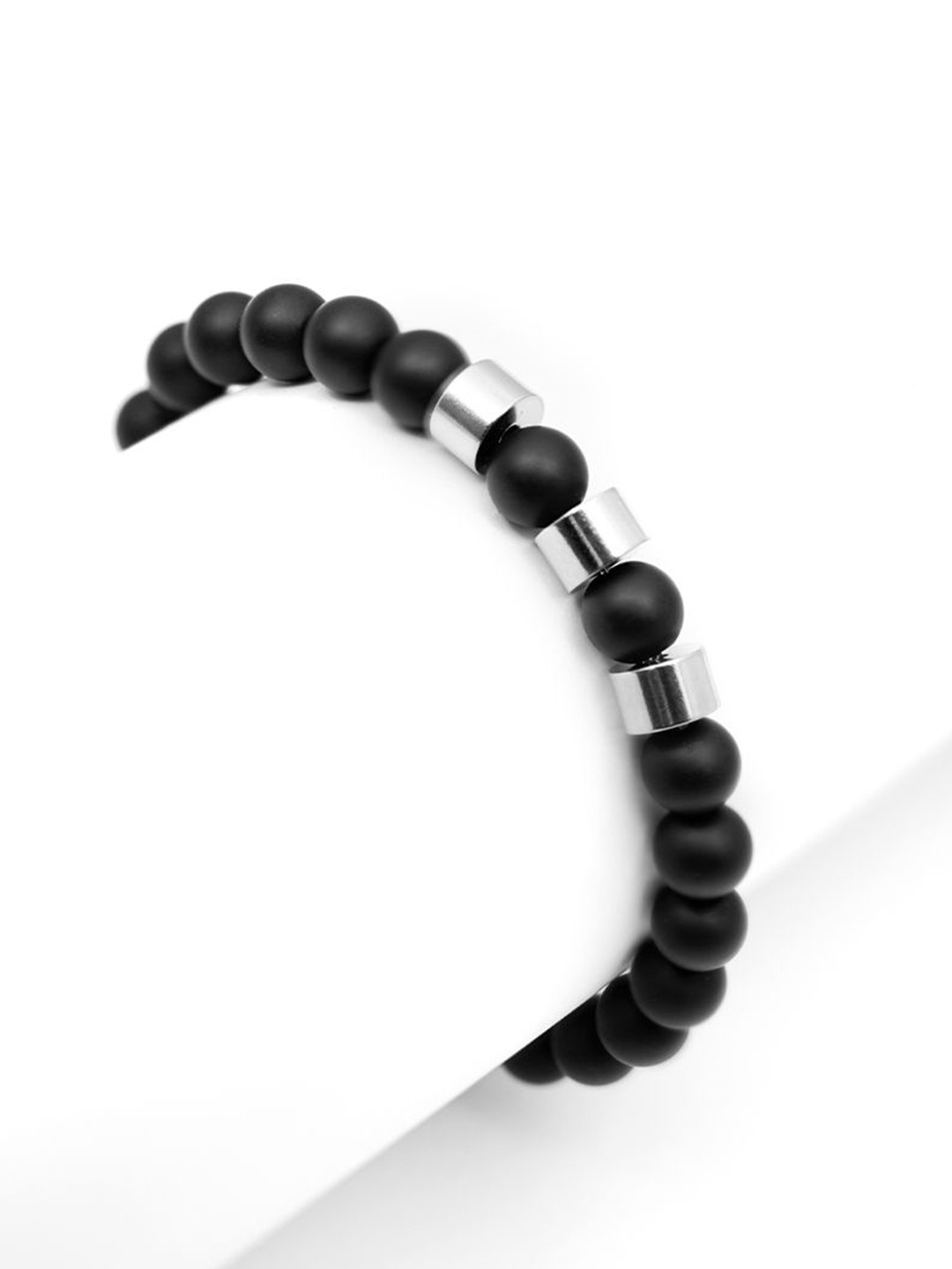 

SWASHAA Men Rhodium-Plated Bracelet, Silver